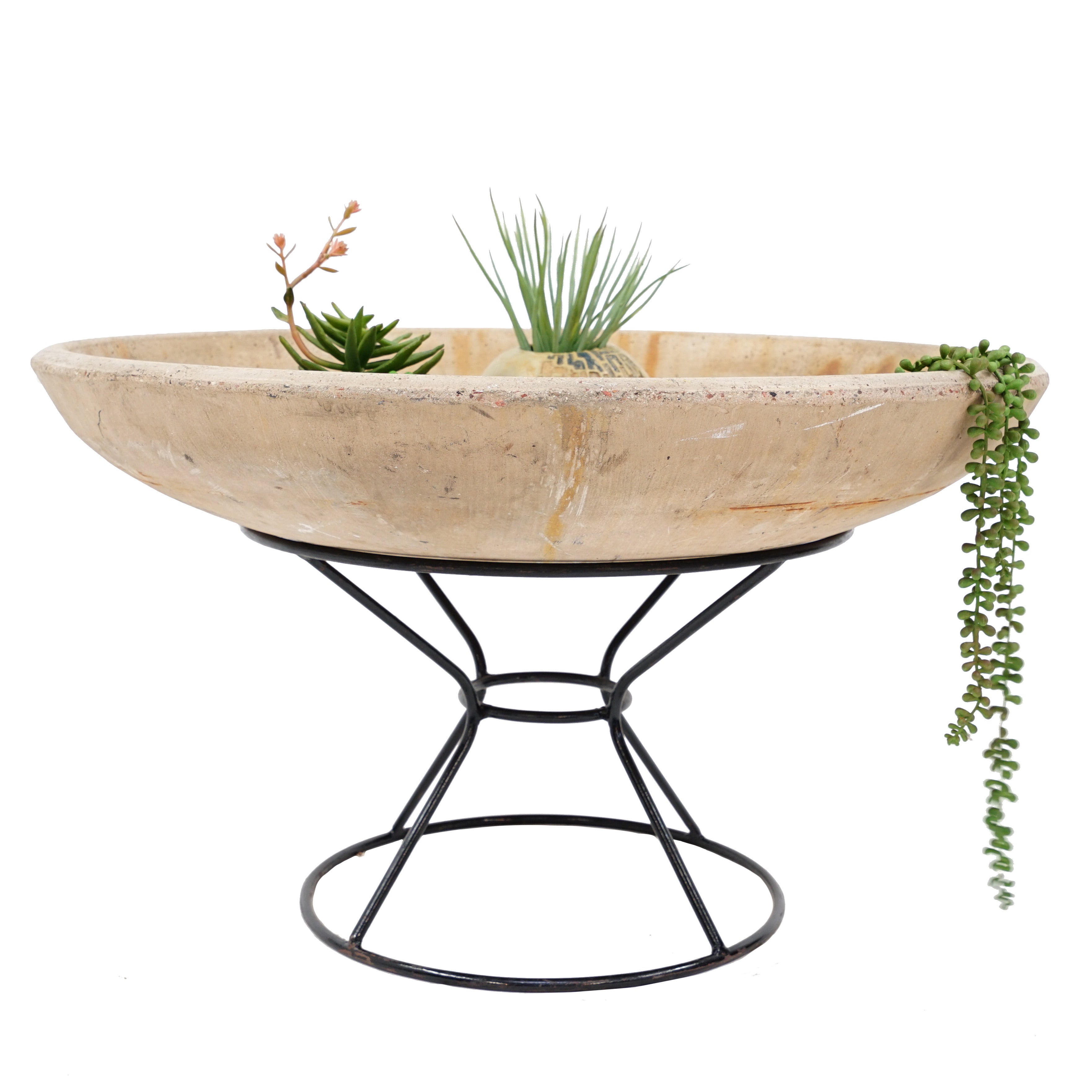 Mid-Century Modern Architectural Iron and Concrete Planter For Sale