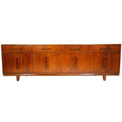 Long and Low California Modern Walnut Credenza by Cal Mode