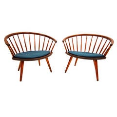 “Arka” Chairs by Yngve Ekström with Original Cushions