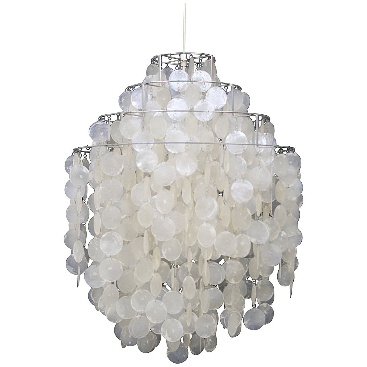 1960s Verner Panton Fun Capize Shell Chandelier For Sale
