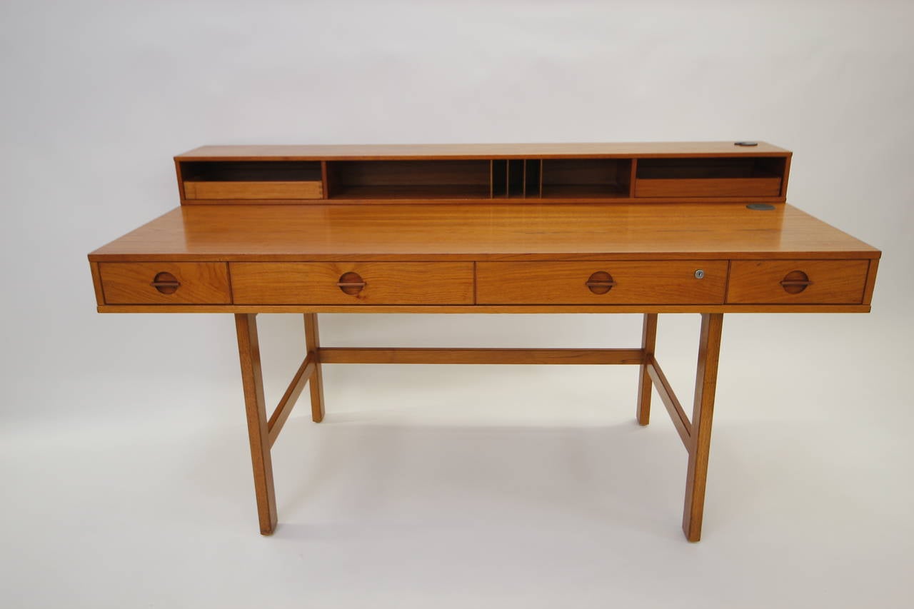Stunning Danish Modern Flip - Top Partners Desk by Peter Lovig Nielsen
