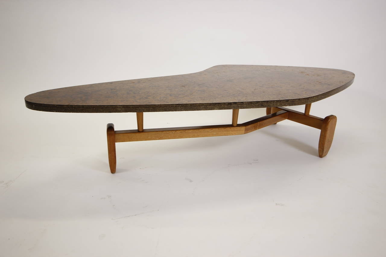 Rare John Keal Floating Boomerang Coffee Table, 1952