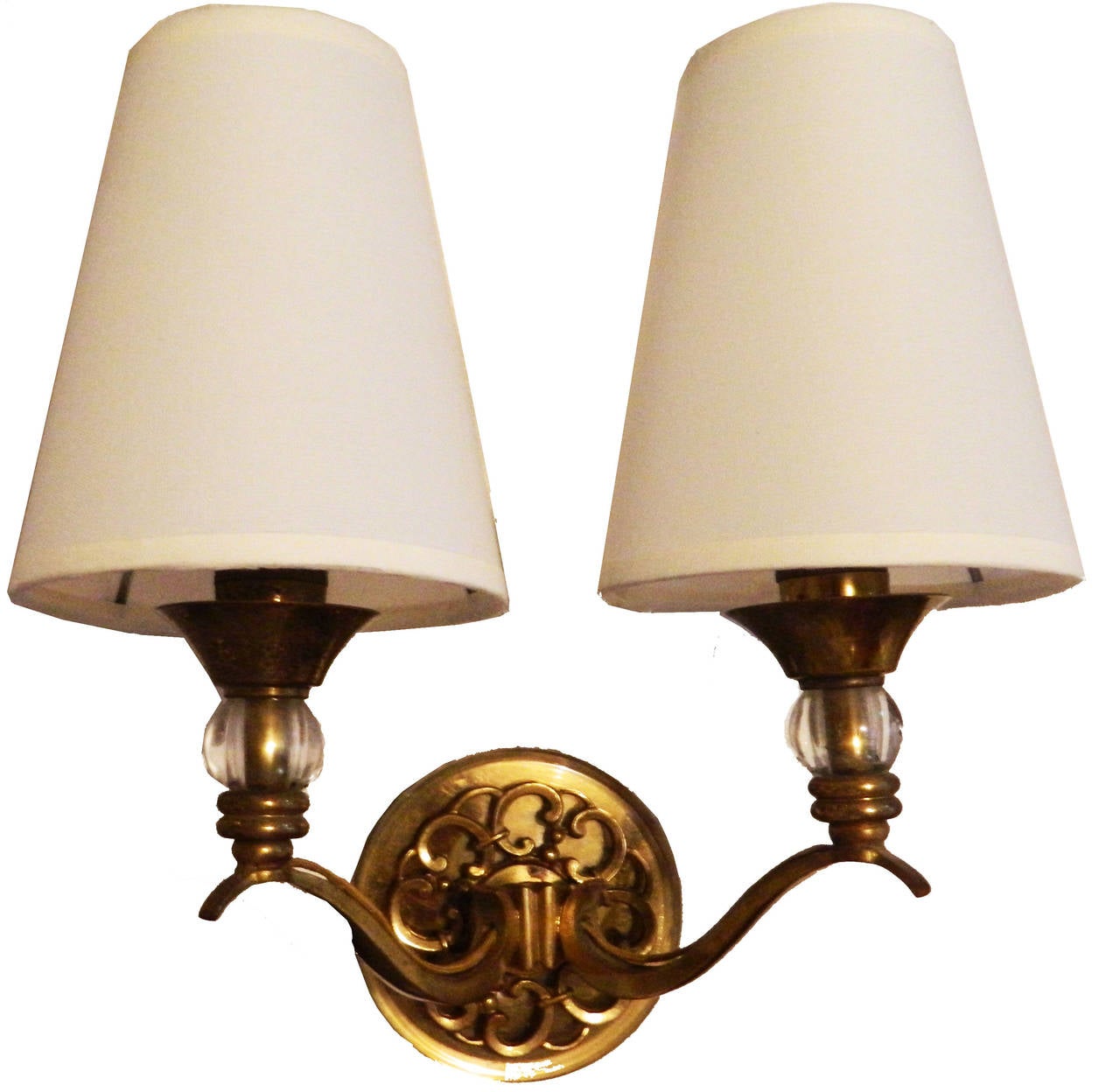 Mid-Century Modern Pair of 1950 French Sconces For Sale