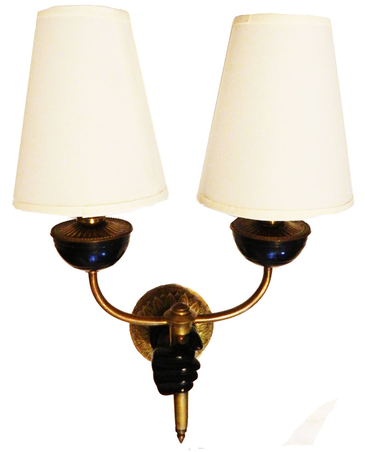 Mid-20th Century Pair of 1950 French Sconces by Andre Arbus For Sale