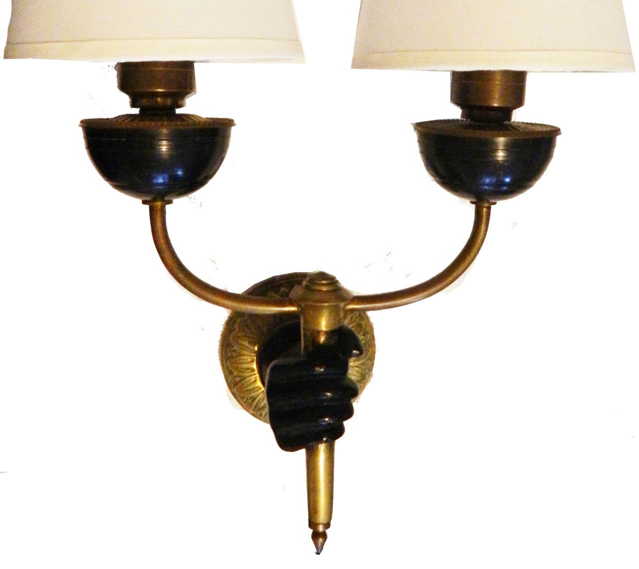 Mid-Century Modern Pair of 1950 French Sconces by Andre Arbus For Sale