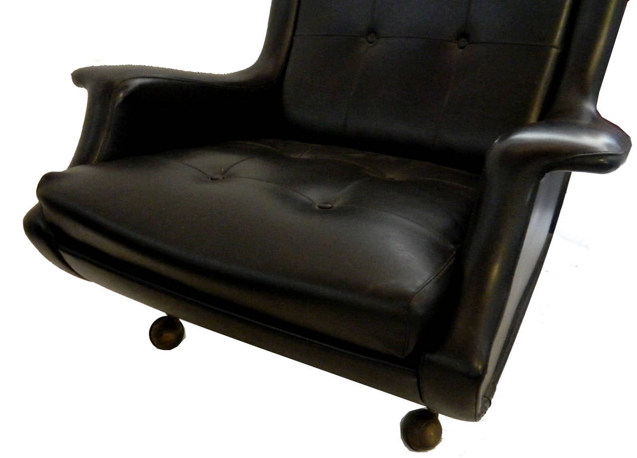 Mid-20th Century Marco Zanuso Chair with Ottoman Model Regent for Arflex For Sale