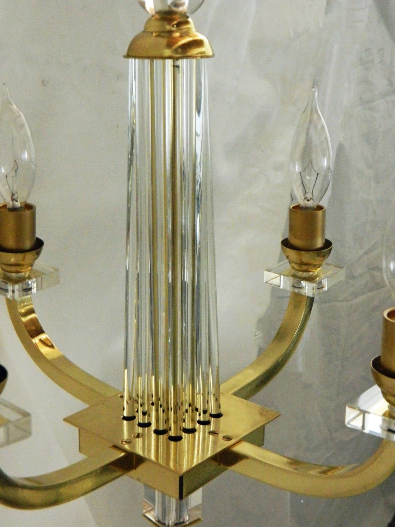 French Pair of Jacques Adnet Chandeliers