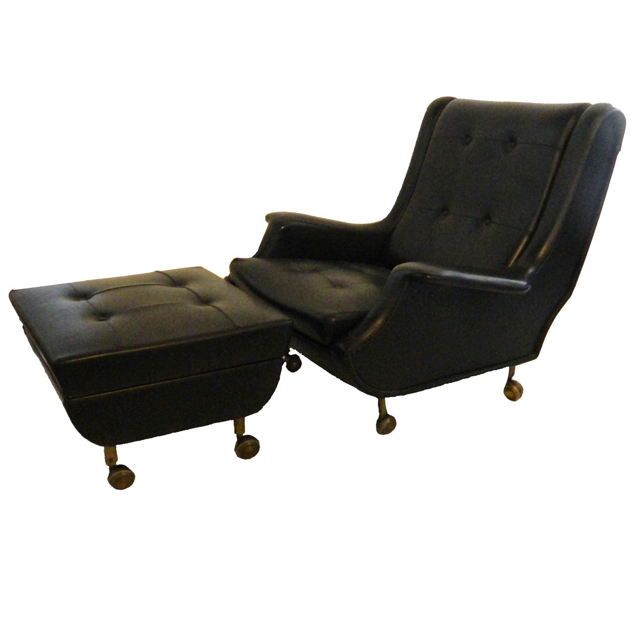 Marco Zanuso Chair with Ottoman Model Regent for Arflex For Sale