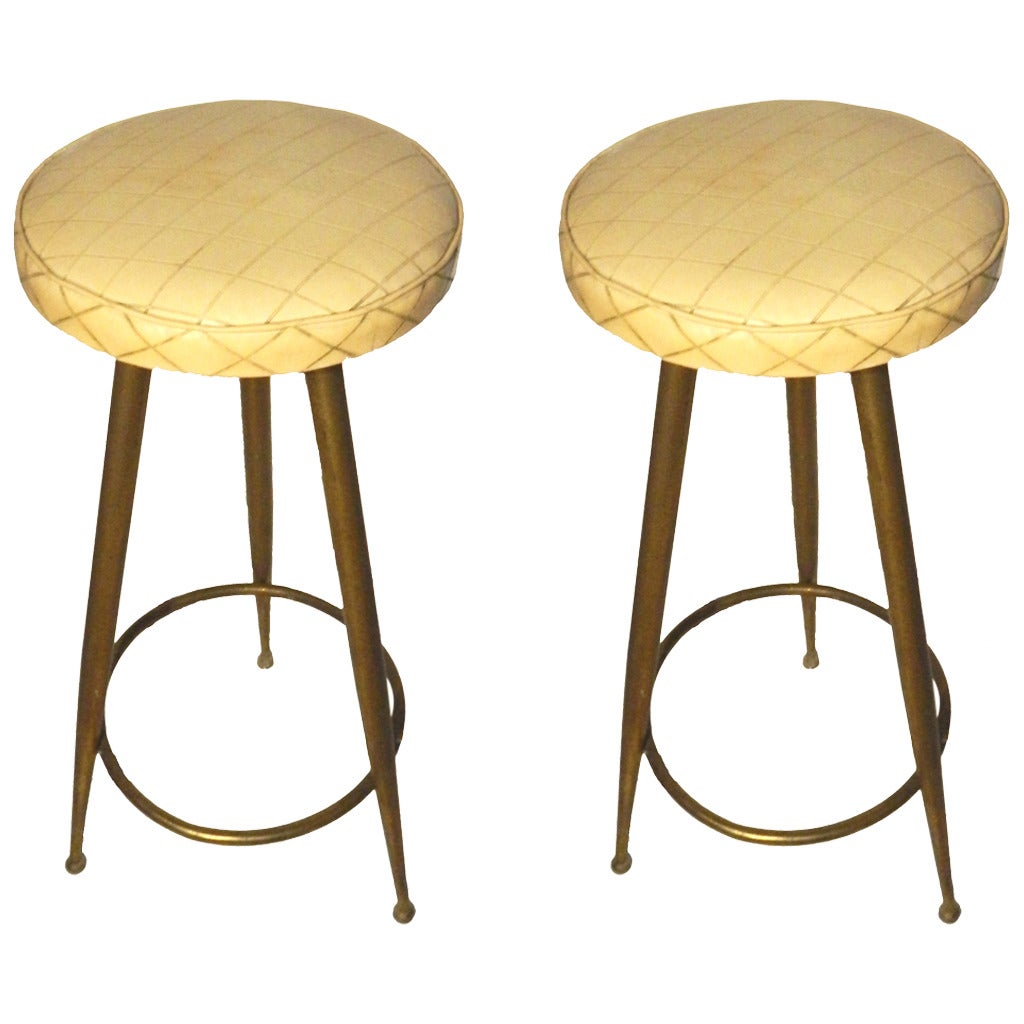 Pair of Gio Ponti Style Barstools