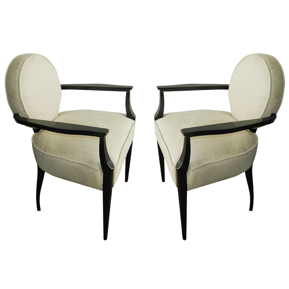  Pair of Armchairs by Dominique For Sale
