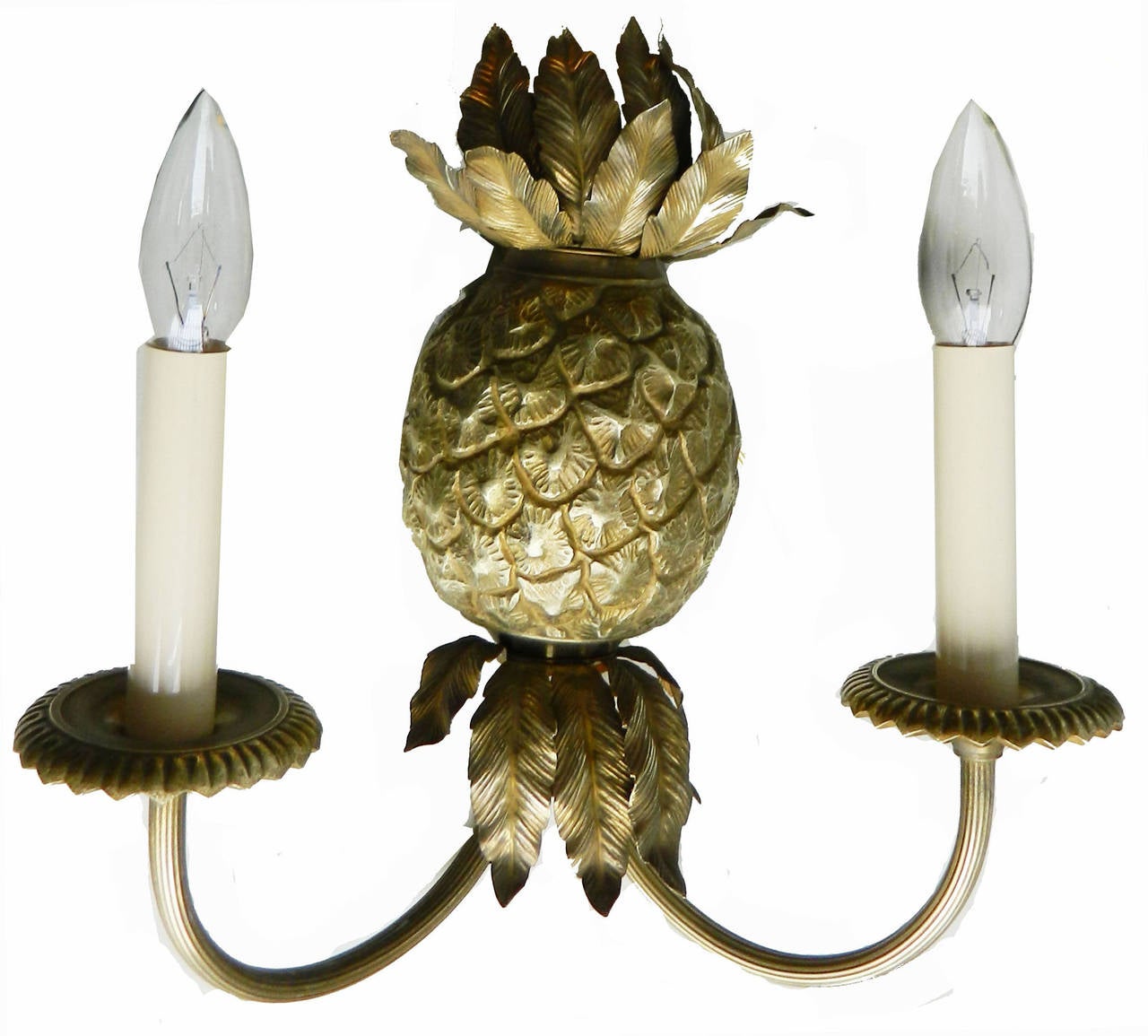 Neoclassical Maison Charles Pineapple Bronze Sonces For Sale
