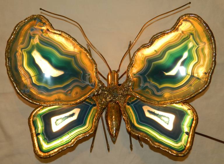French Duval Brasseur Butterfly Sconce, France