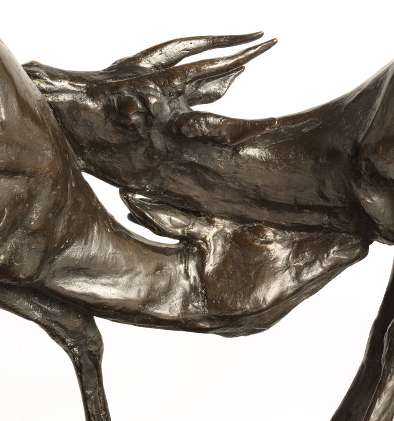 Italian 20th Century Bronze Antelopes Fighting For Sale