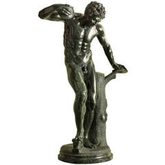 20th Century Marble Faun with Cymbals