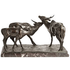 20th Century Bronze Family of Eland