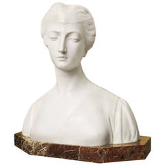 19th Century Marble Noble Woman Bust