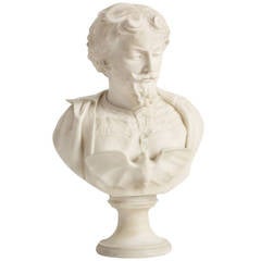 19th Century Alabaster Portrait of Friedrich Schiller