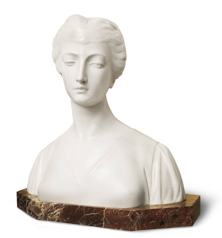 19th Century Marble Noble Woman Bust