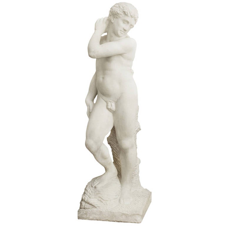 20th Century Marble Replica of David Apollo by Michelangelo For Sale