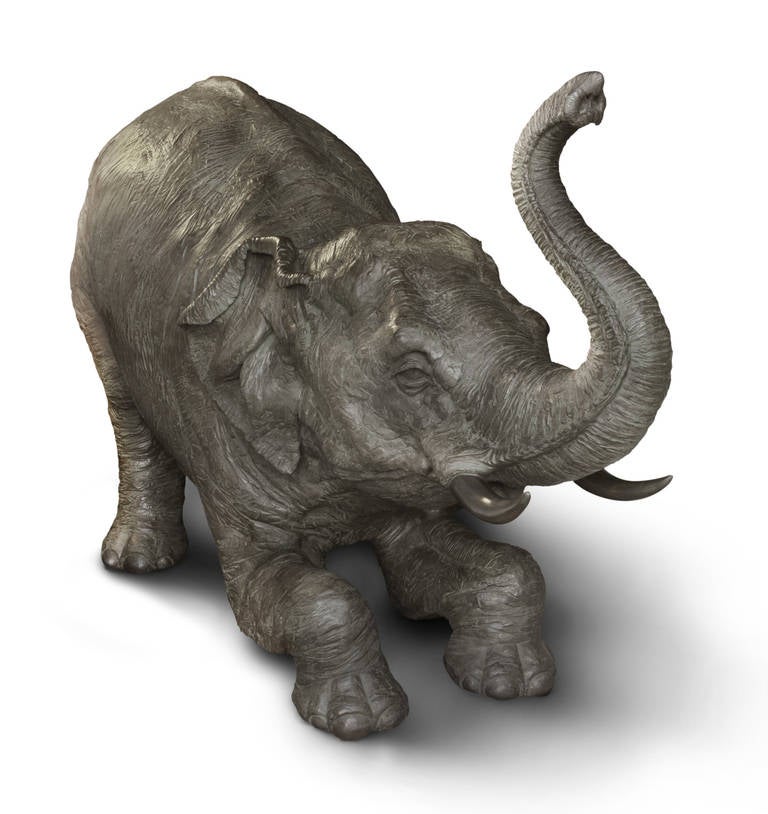 21th Century Bronze, Life Size Playing Young Indian Elephant