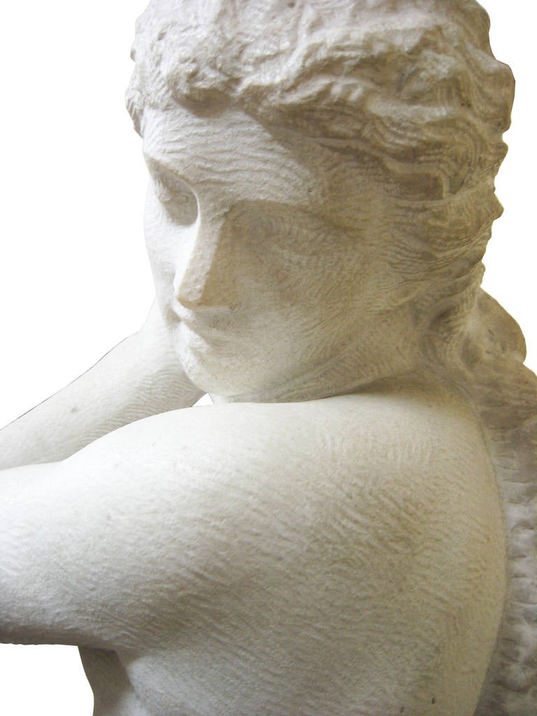 Italian 20th Century Marble Replica of David Apollo by Michelangelo For Sale