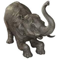 21th Century Bronze, Life Size Playing Young Indian Elephant