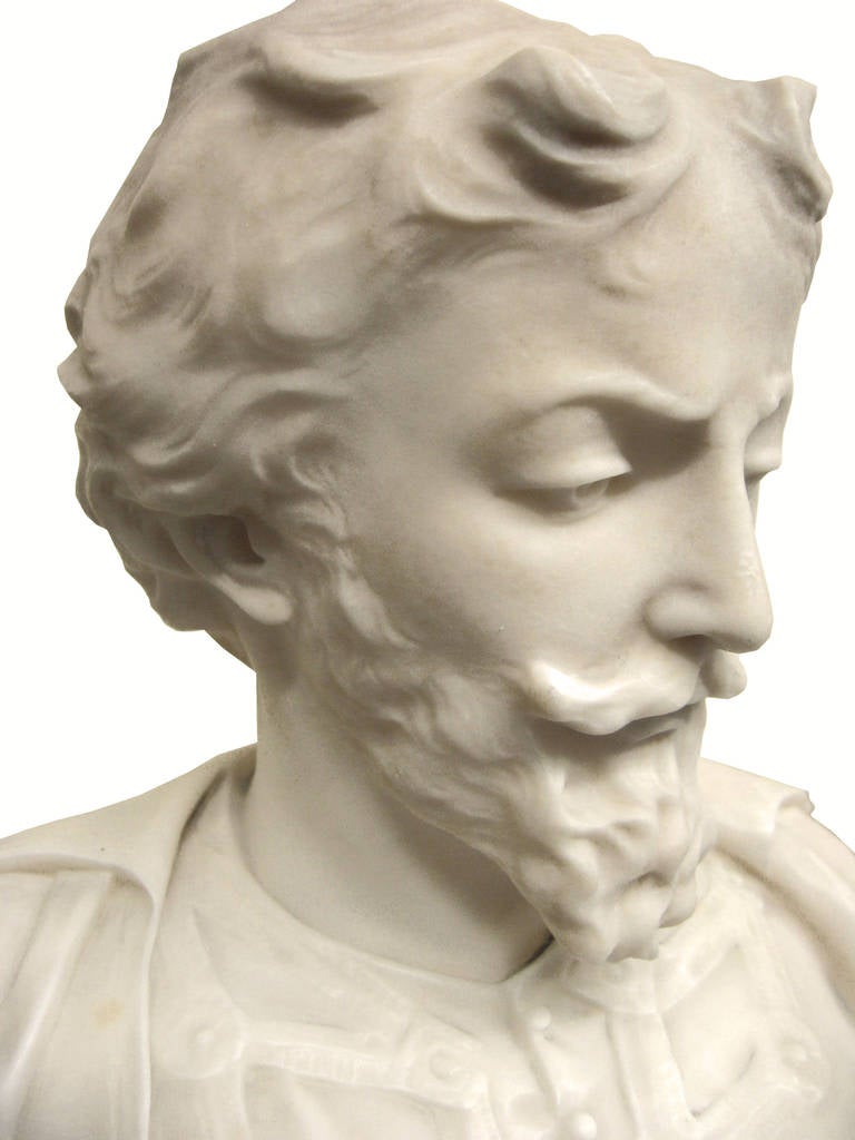 19th Century Alabaster Portrait of Friedrich Schiller For Sale 1