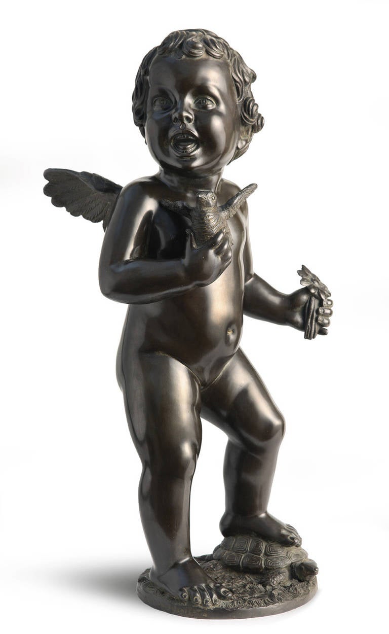 20th. Century Bronze "Girls with Flower".