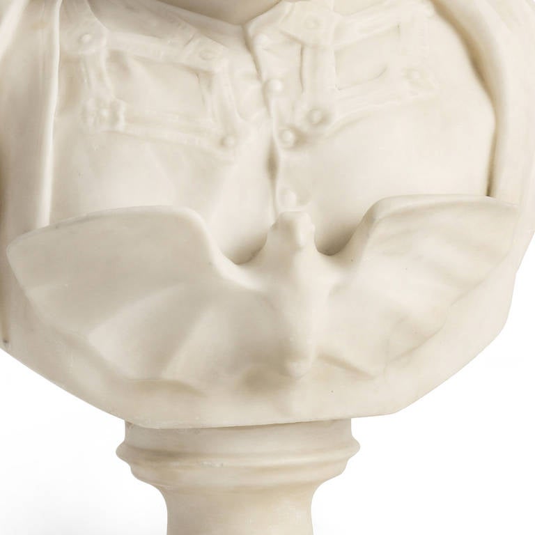 19th Century Alabaster Portrait of Friedrich Schiller In Good Condition For Sale In Florence, IT