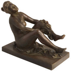 Vintage 20th Century Bronze, "Lady After Bath"