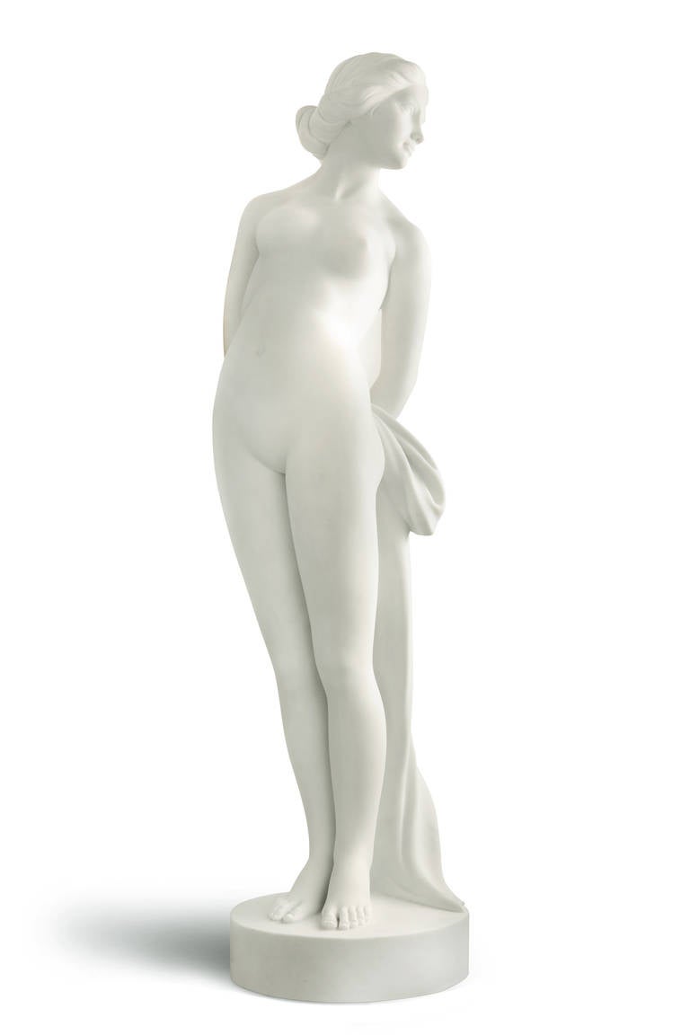 21th. Century White Carrara Marble Bathing Venus