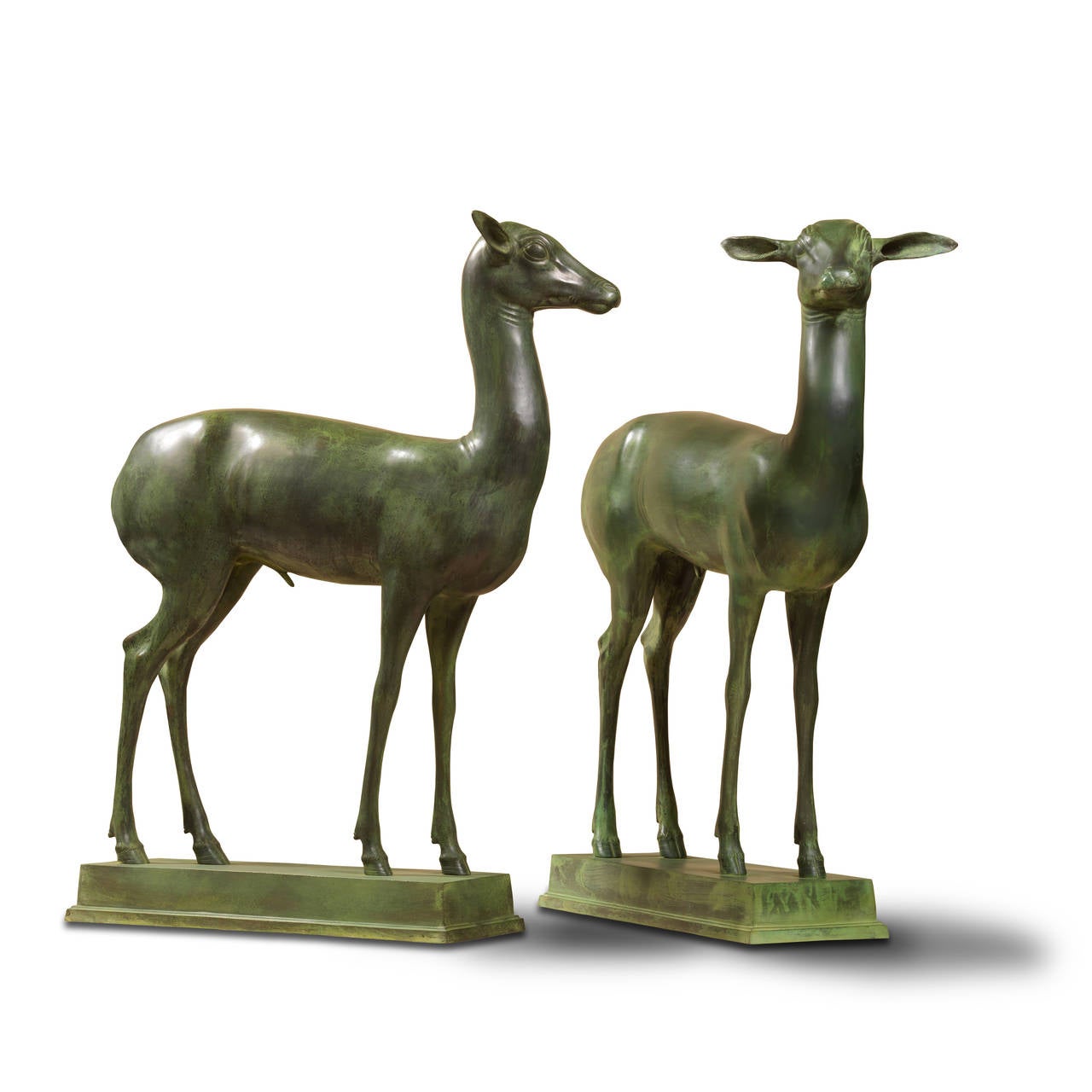 Deers of Pompei replica. 
Esteemed for the lightness and grace of its form and for the wonderful execution. The heads are turned one to the right and the other to the left.