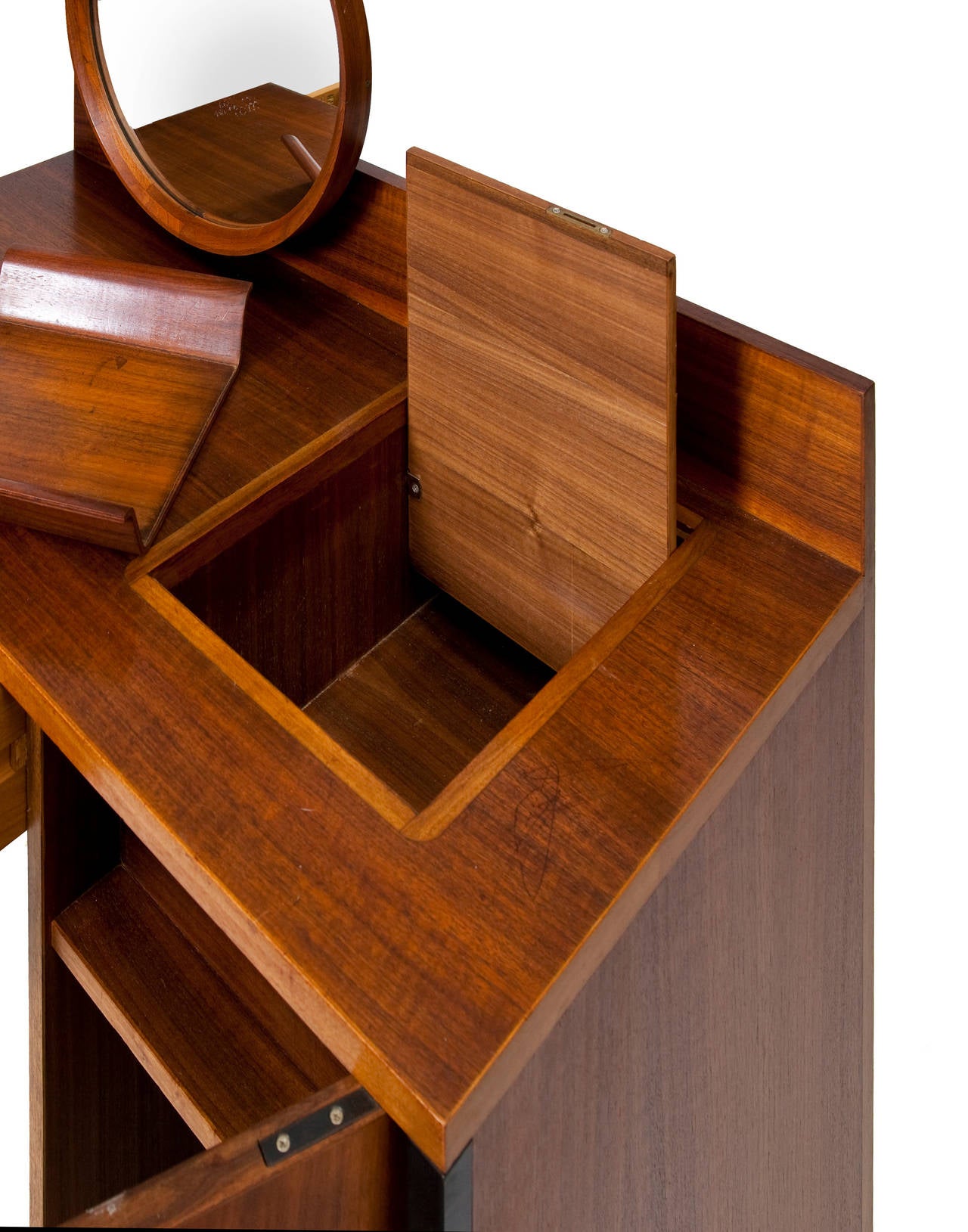 A Positano vanity table with a 691 chair by Ico Parisi In Good Condition For Sale In Milan, IT