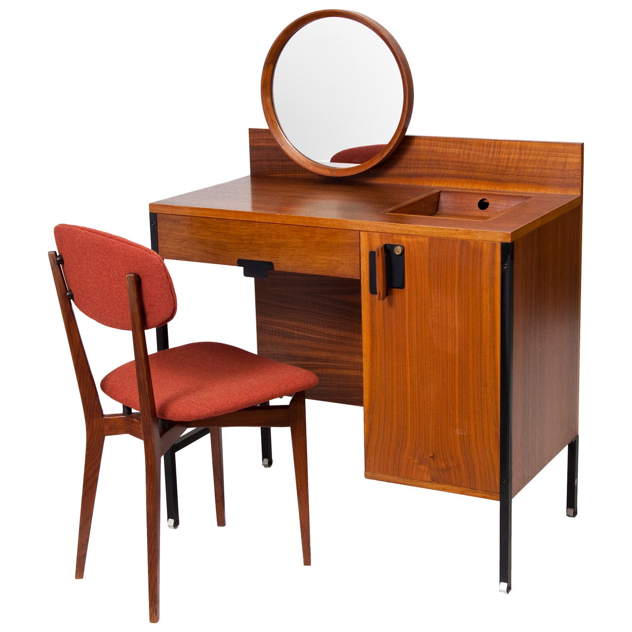 A Positano vanity table with a 691 chair by Ico Parisi For Sale