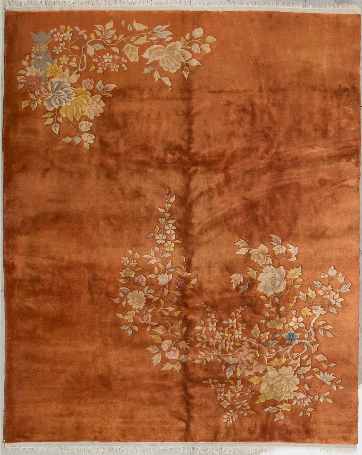 Hand-Knotted Deco Carpet, China, 1940s