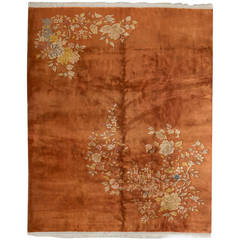 Hand-Knotted Deco Carpet, China, 1940s