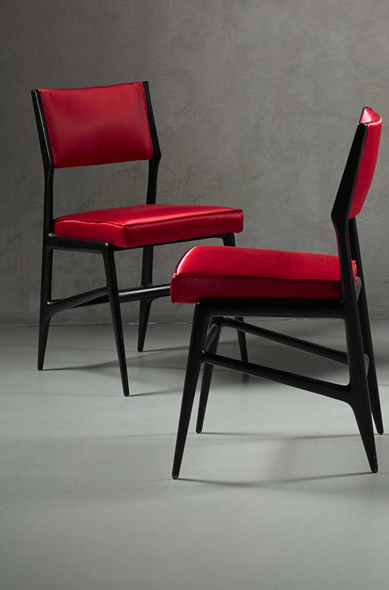 Italian Set of Four Chairs Model 687 by Gio Ponti, 1953 For Sale
