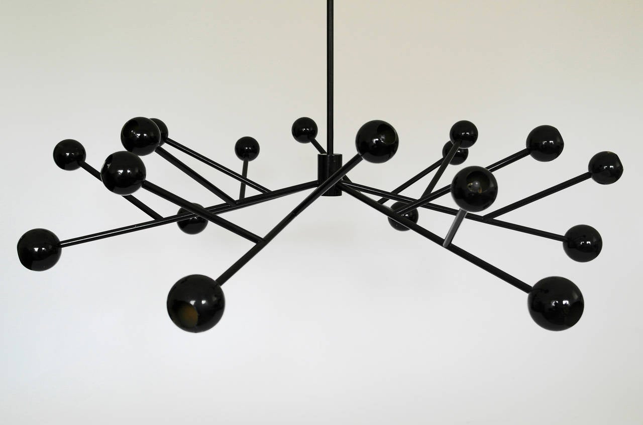 Superb Black Sputnik Atomic Burst Chandelier at 1stDibs