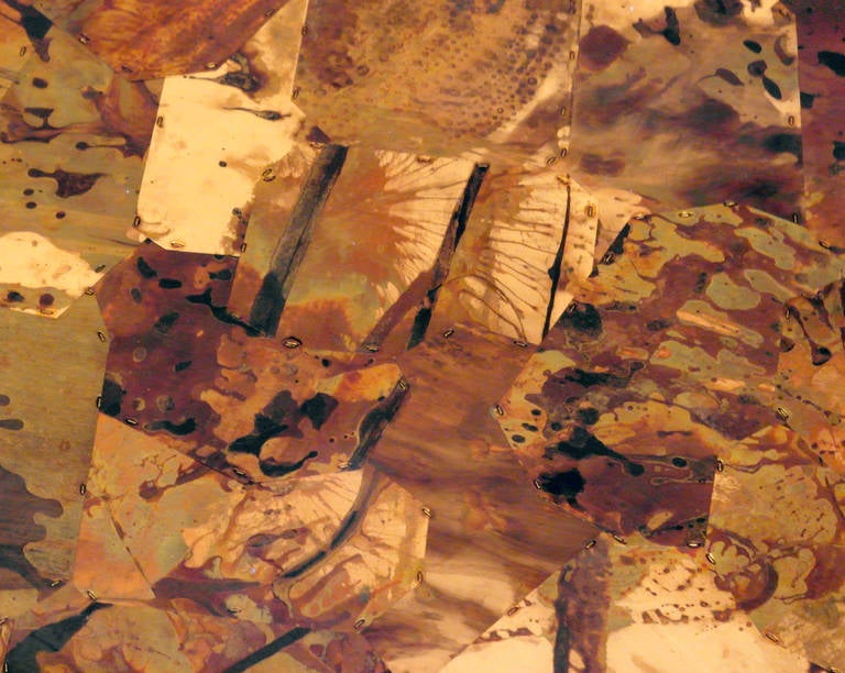Copper and Bronze Patchwork Box Coffee Table, circa 1970s 3