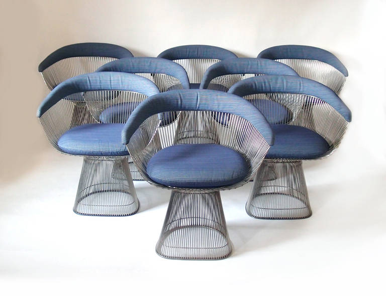Mid-Century Modern Rare Set of Eight Knoll Warren Platner 1966 Dining Chair