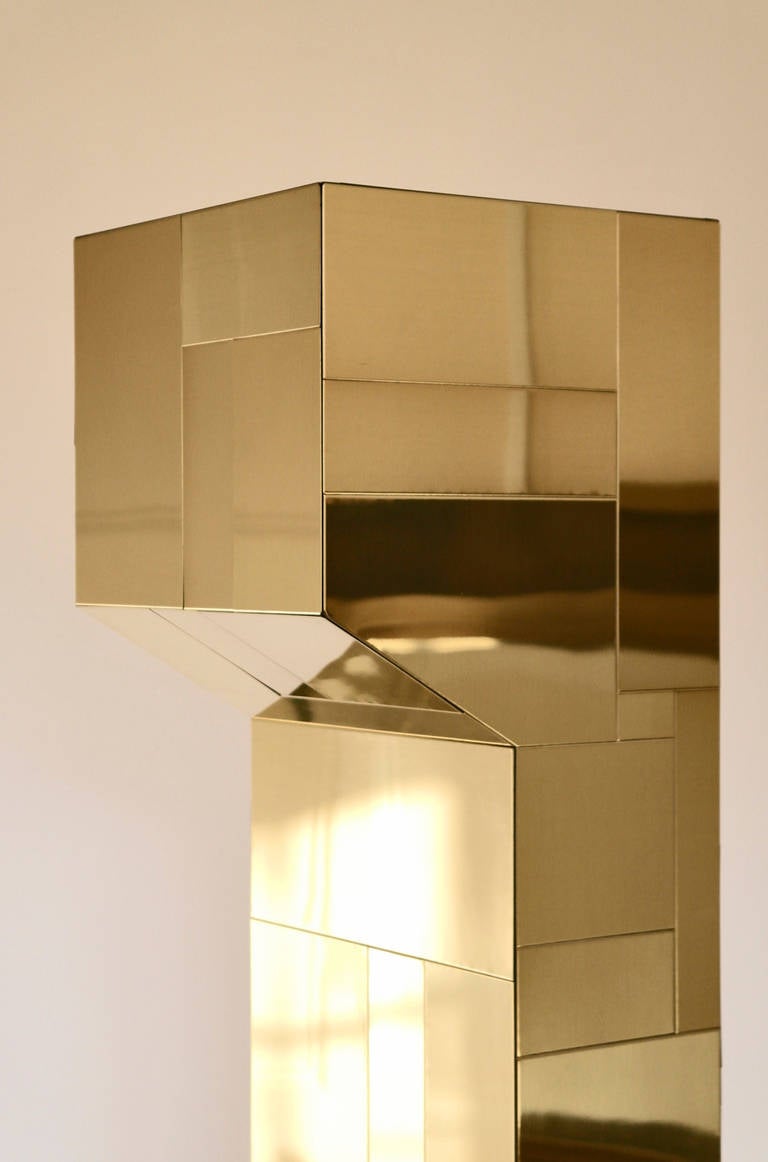 Gold Cityscape Floor Lamp by Paul Evans circa 1970 In Good Condition For Sale In Oxfordshire, GB