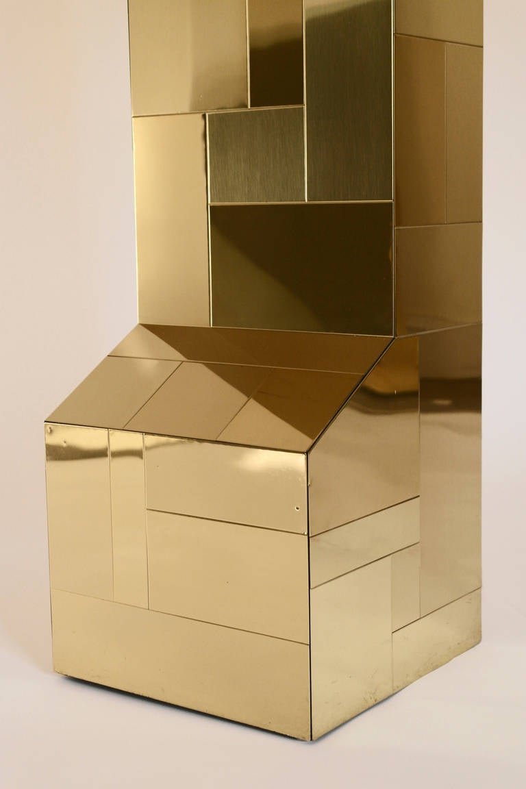 20th Century Gold Cityscape Floor Lamp by Paul Evans circa 1970 For Sale