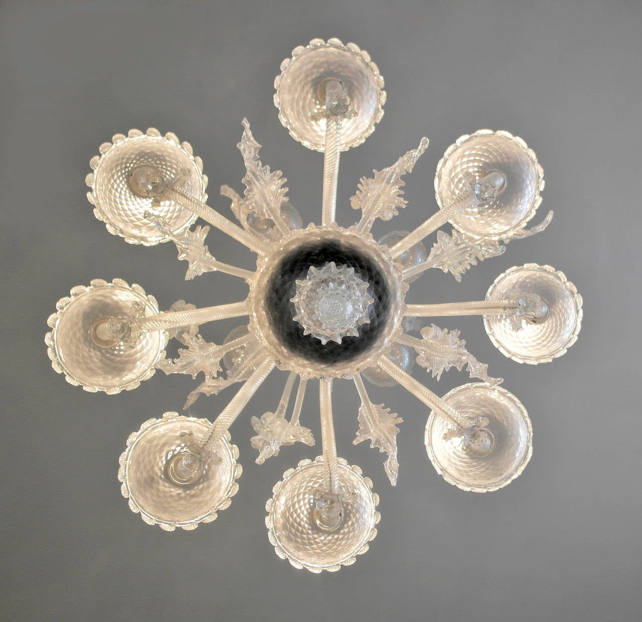 Magnificent 1950's Large Venetian Murano Glass Chandelier For Sale 1