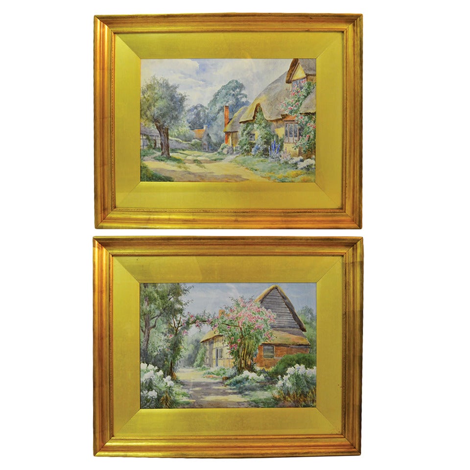 Pair of Watercolor Prints For Sale at 1stDibs