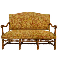 Antique English Lancashire Walnut Settle