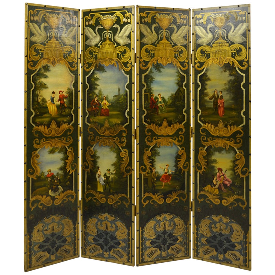French Vintage Screen For Sale
