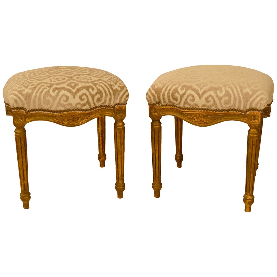 Pair of Louis XVI Stools For Sale