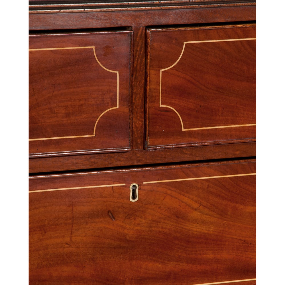 Mid-19th Century English Mahogany Sheraton Chest For Sale