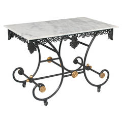Retro Marble-Top French Pastry Table