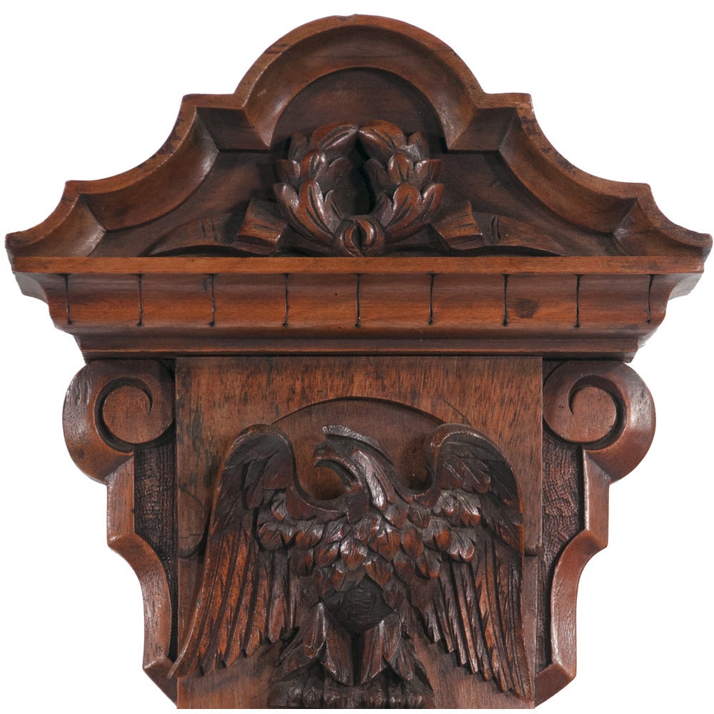Scottish mahogany barometer with arched and carved eagle pediment, marked Lennie, Edinburgh, circa 1890.